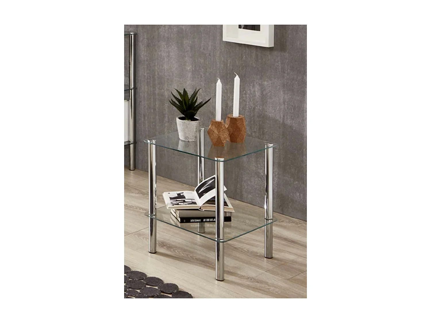 Table d'Appoint en Verre "Eliot" 47cm Transparent