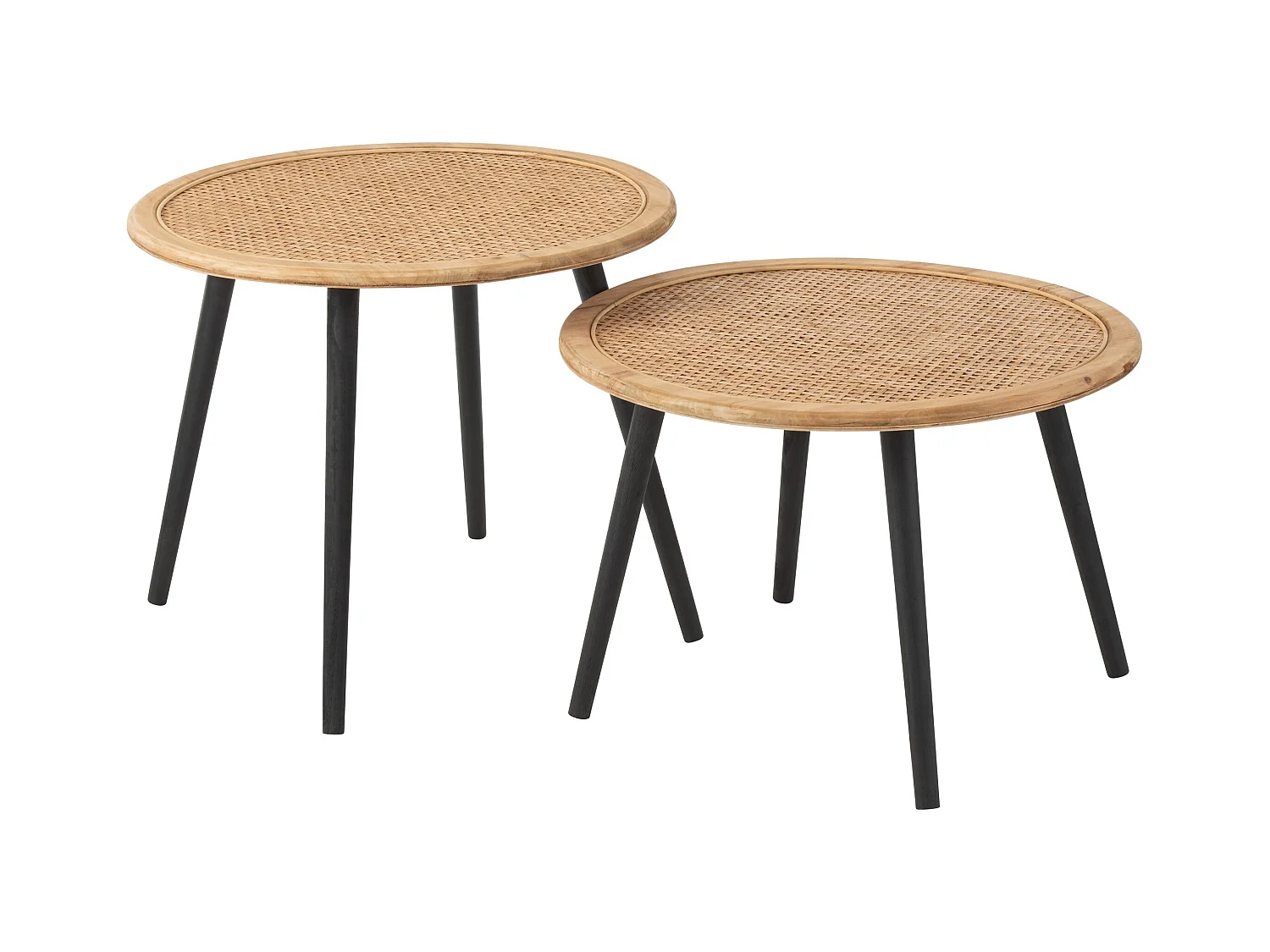 Lot de 2 Tables d'Appoint "Fernando" 68cm Naturel