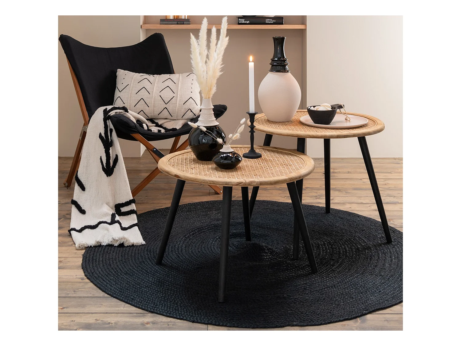 Lot de 2 Tables d'Appoint "Fernando" 68cm Naturel