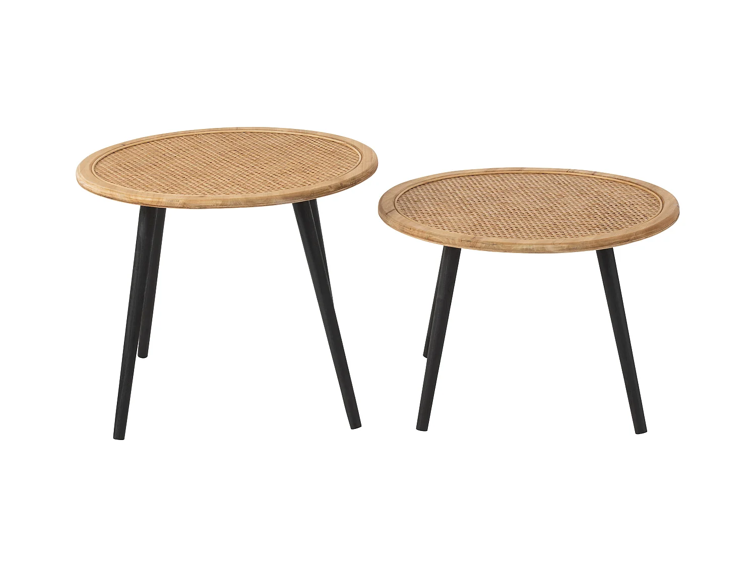 Lot de 2 Tables d'Appoint "Fernando" 68cm Naturel