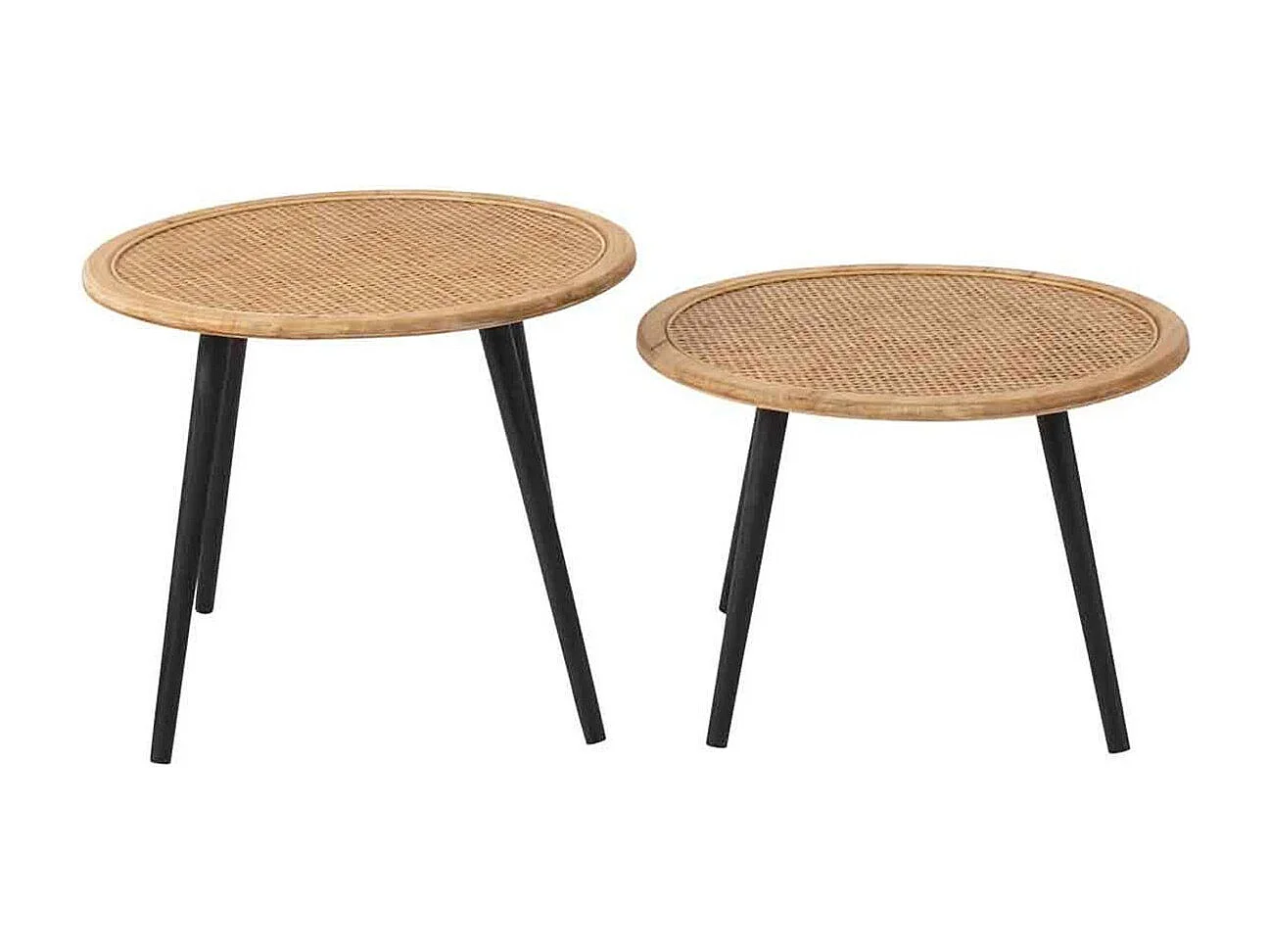 Lot de 2 Tables d'Appoint "Fernando" 68cm Naturel
