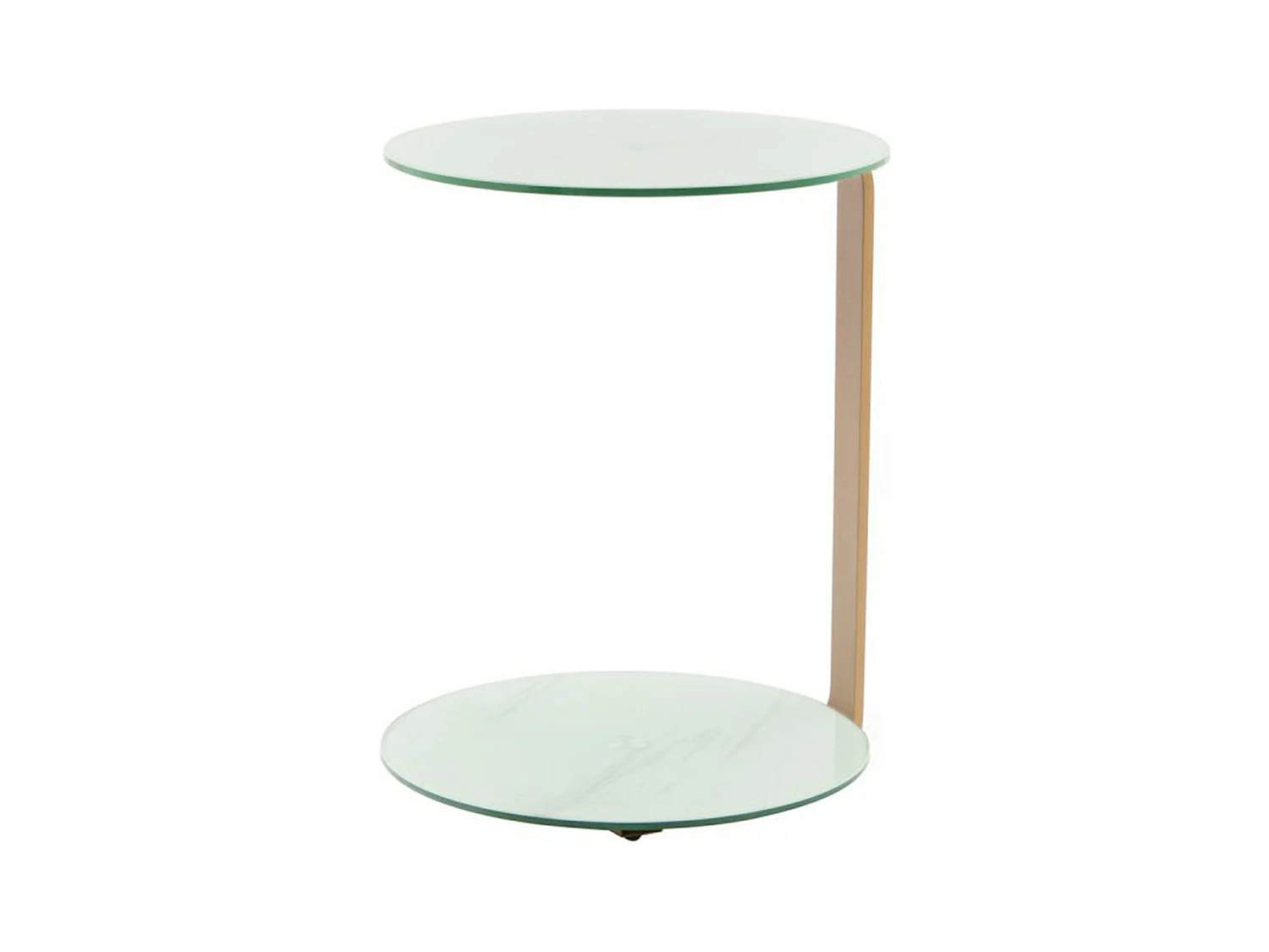 Table d'Appoint Design "Quentin" 53cm Or & Blanc