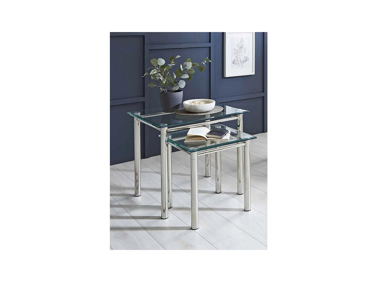 Table d'Appoint Design "Fygas" 60cm Argent