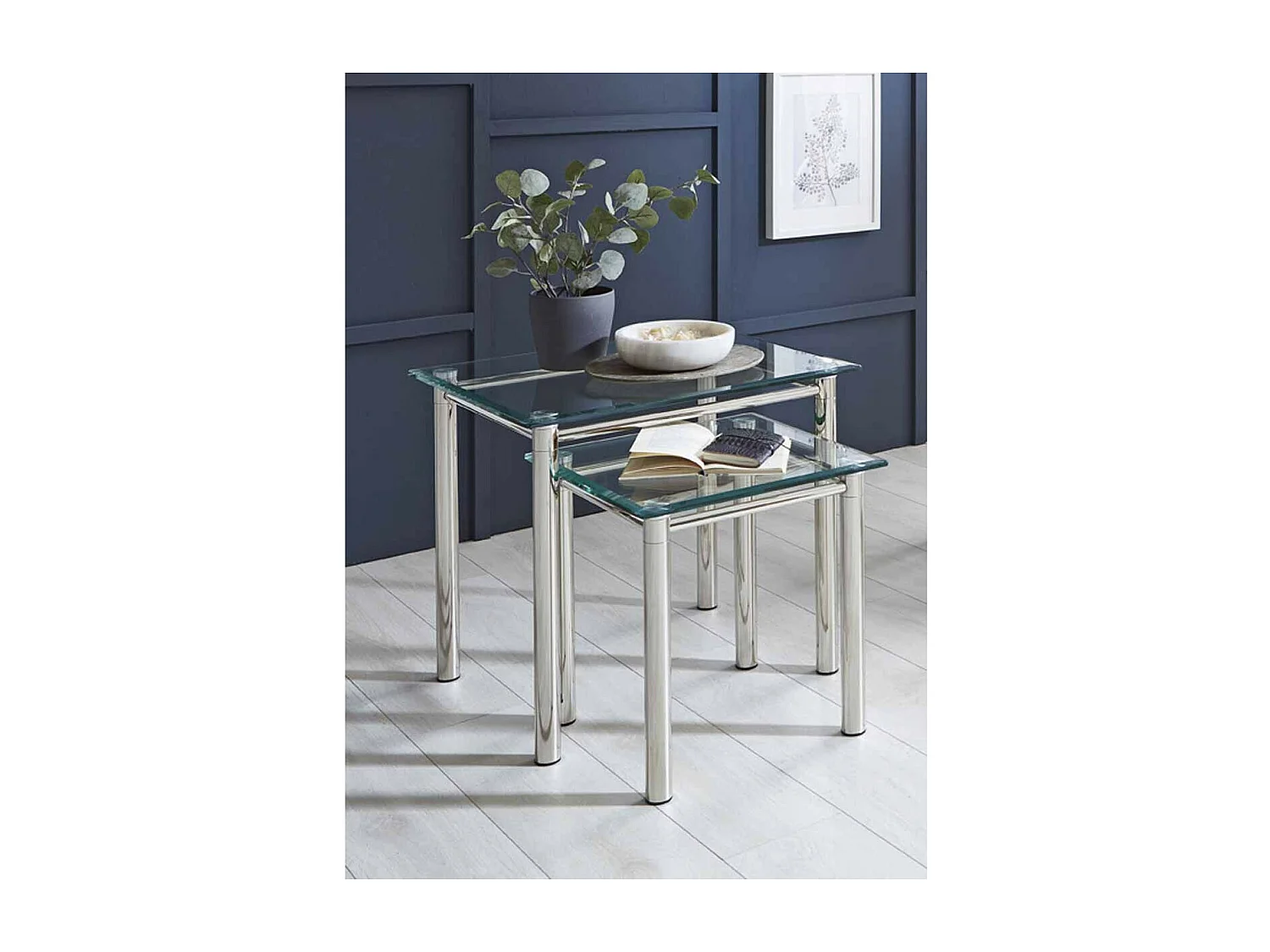 Table d'Appoint Design "Fygas" 60cm Argent