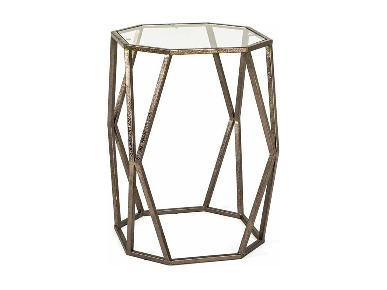 Table d'Appoint Design en Verre "Nila" 50cm Bronze