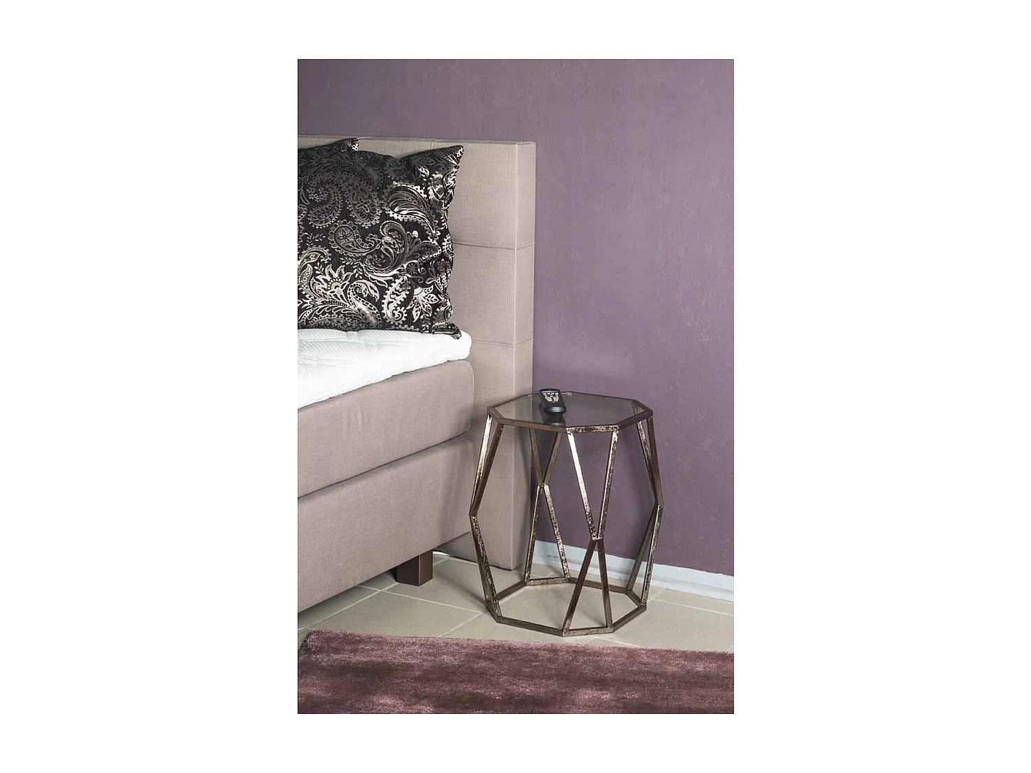 Table d'Appoint Design en Verre "Nila" 50cm Bronze