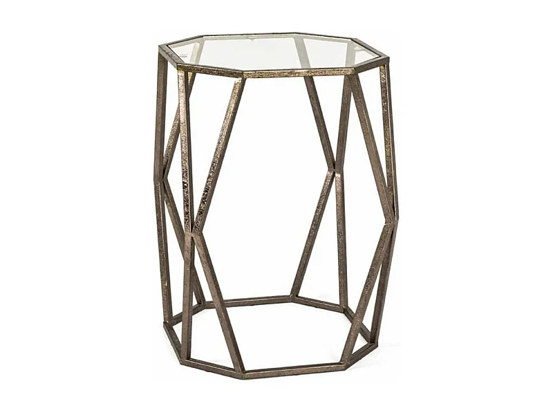 Table d'Appoint Design en Verre "Nila" 50cm Bronze
