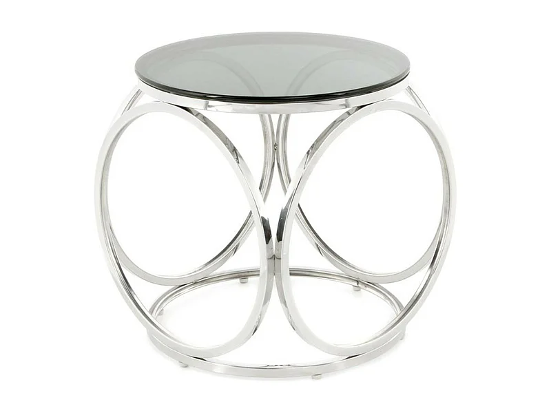 Table d'Appoint Design "Whitney" 42cm Noir & Argent