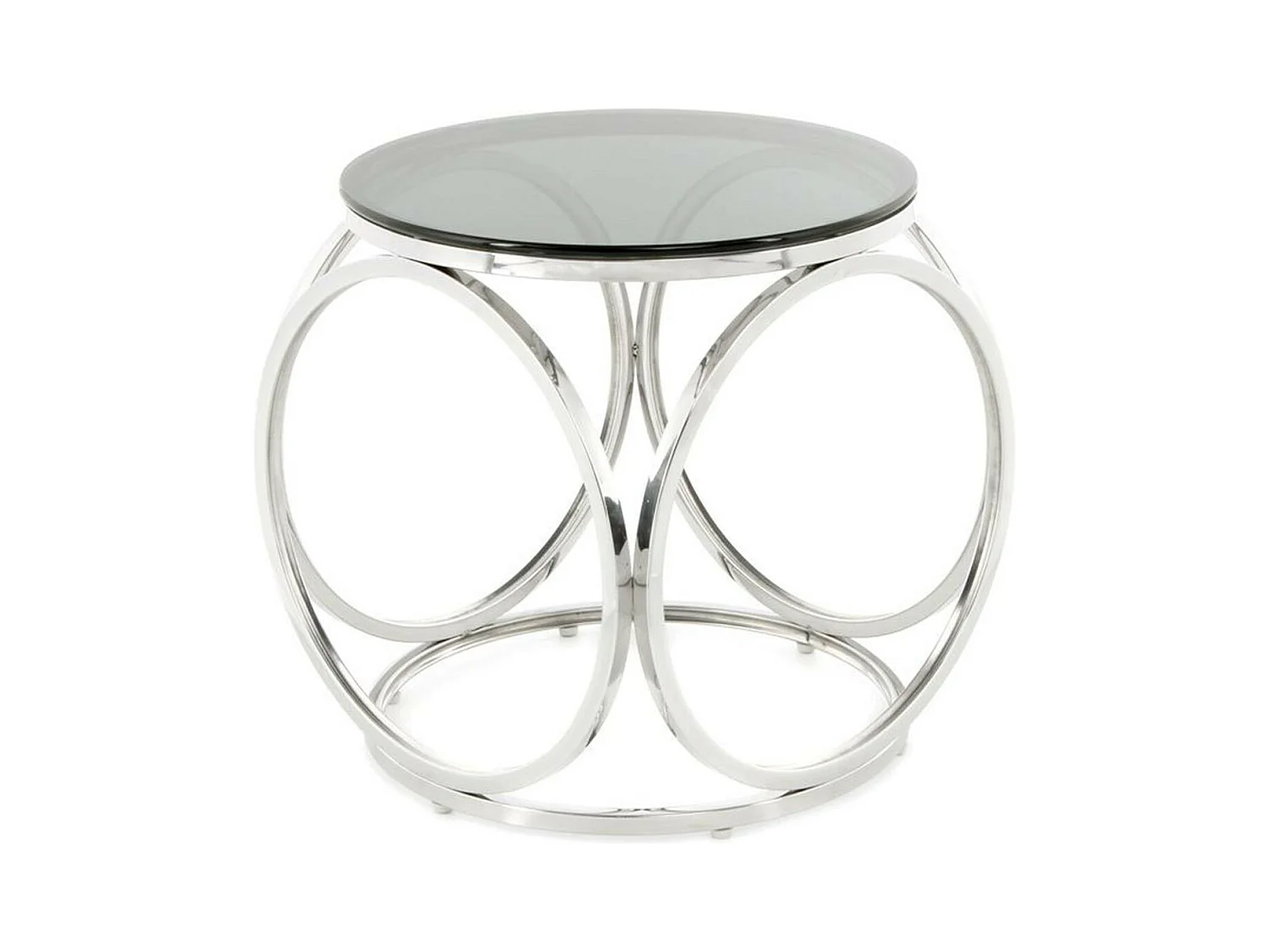Table d'Appoint Design "Whitney" 42cm Noir & Argent