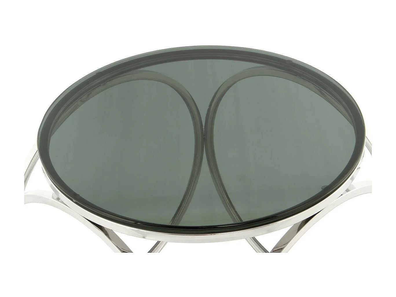 Table d'Appoint Design "Whitney" 42cm Noir & Argent