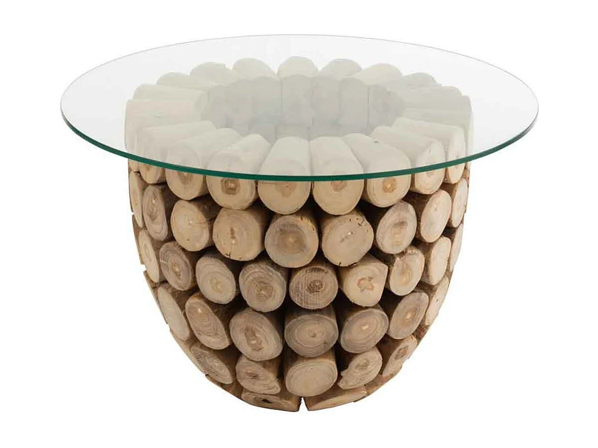 Table d'Appoint Design "Mivida" 70cm Naturel