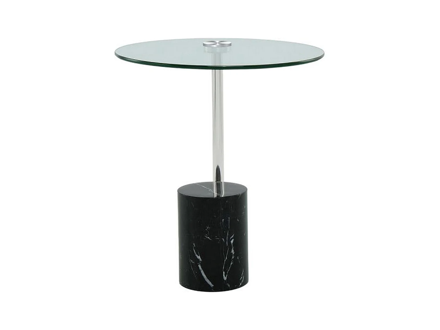 Table d'Appoint en Marbre "Rosario" 50cm Argent & Noir