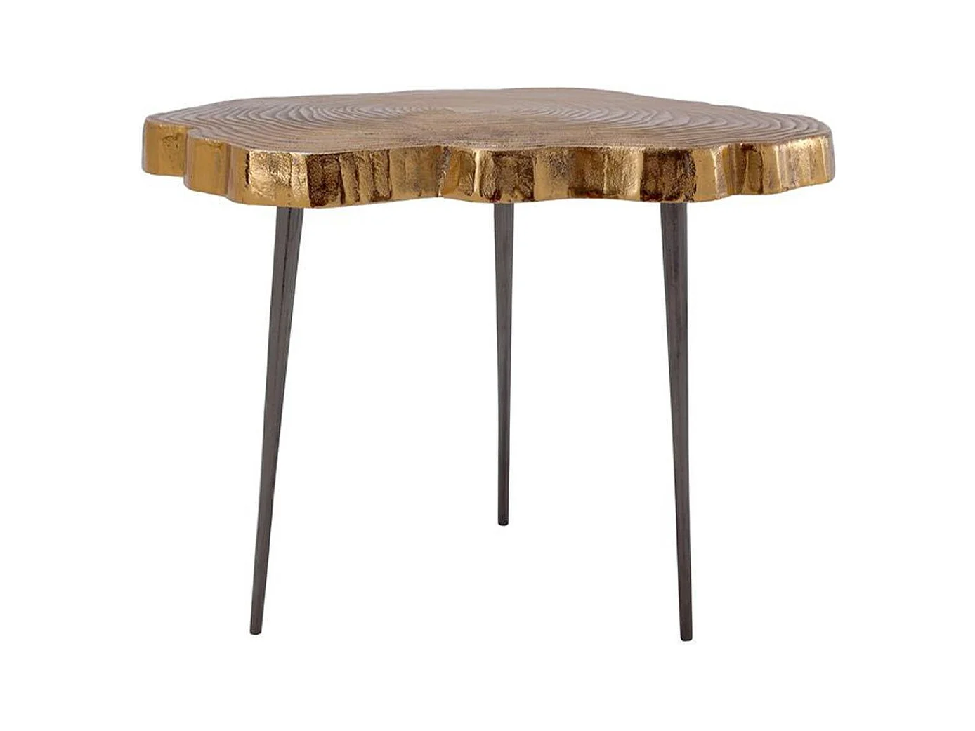 Table d'Appoint Design "Wood Art" 65cm Or