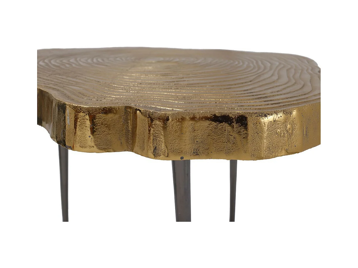 Table d'Appoint Design "Wood Art" 65cm Or