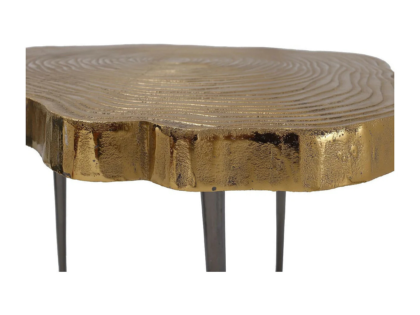 Table d'Appoint Design "Wood Art" 65cm Or