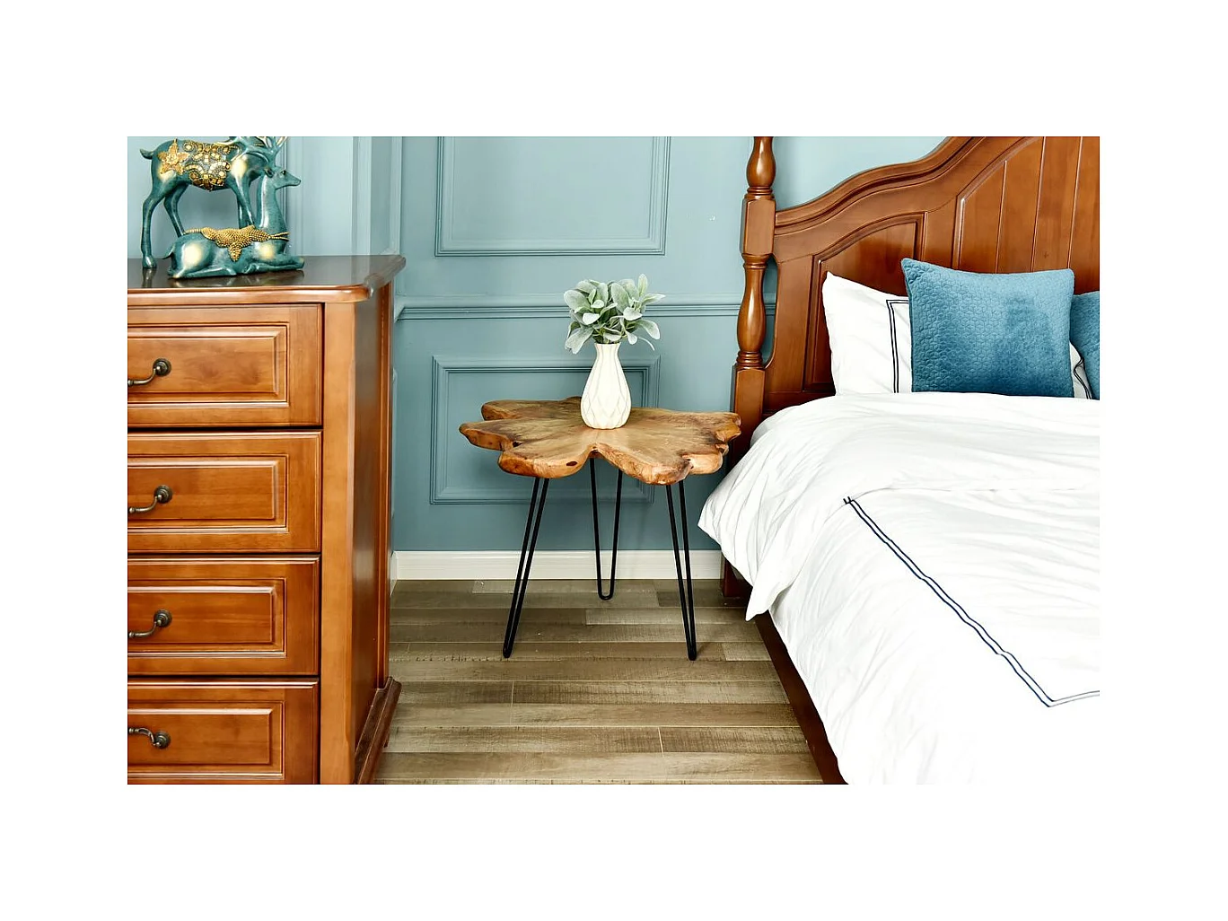 Table d'Appoint en Bois "Woody 410" 60cm Naturel