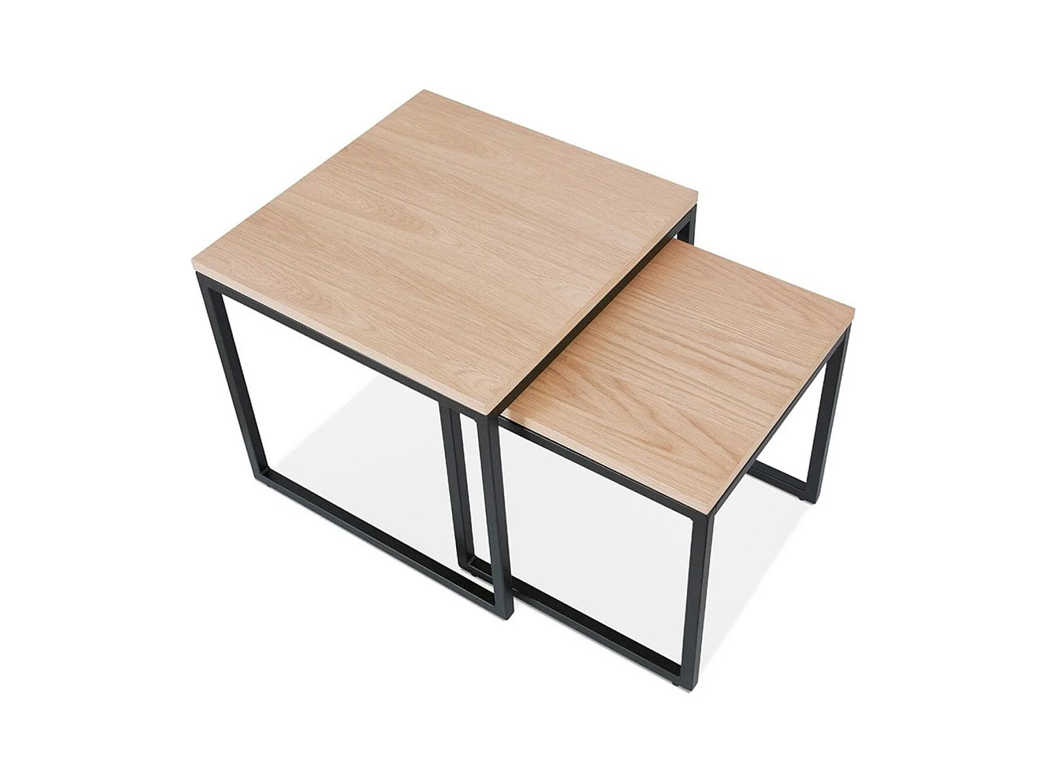 Lot de 2 Tables Gigognes Bois "Lyna" 50cm Naturel