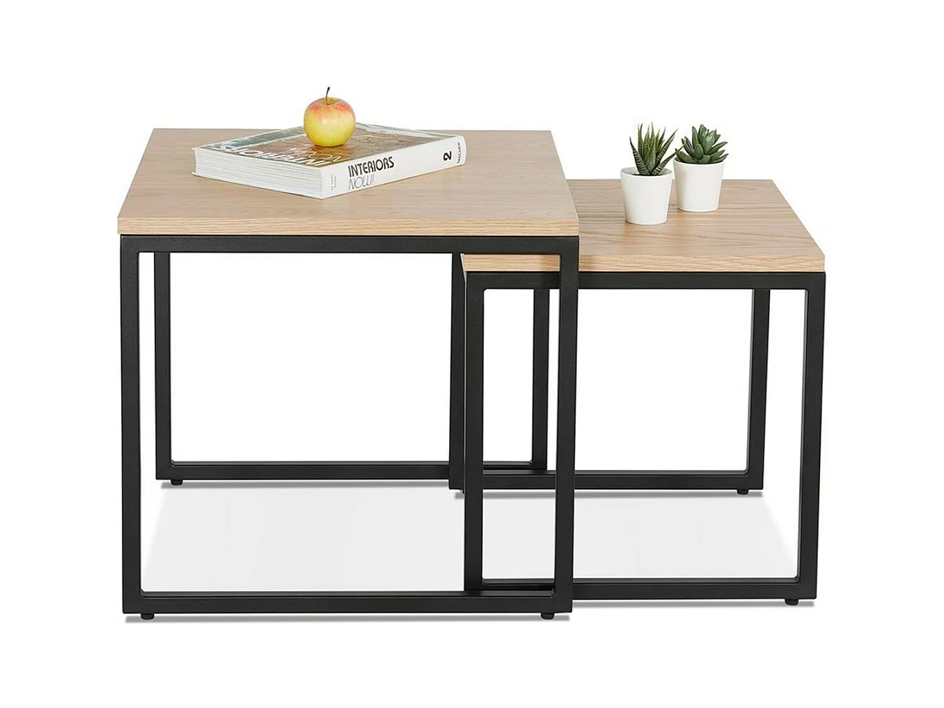 Lot de 2 Tables Gigognes Bois "Lyna" 50cm Naturel