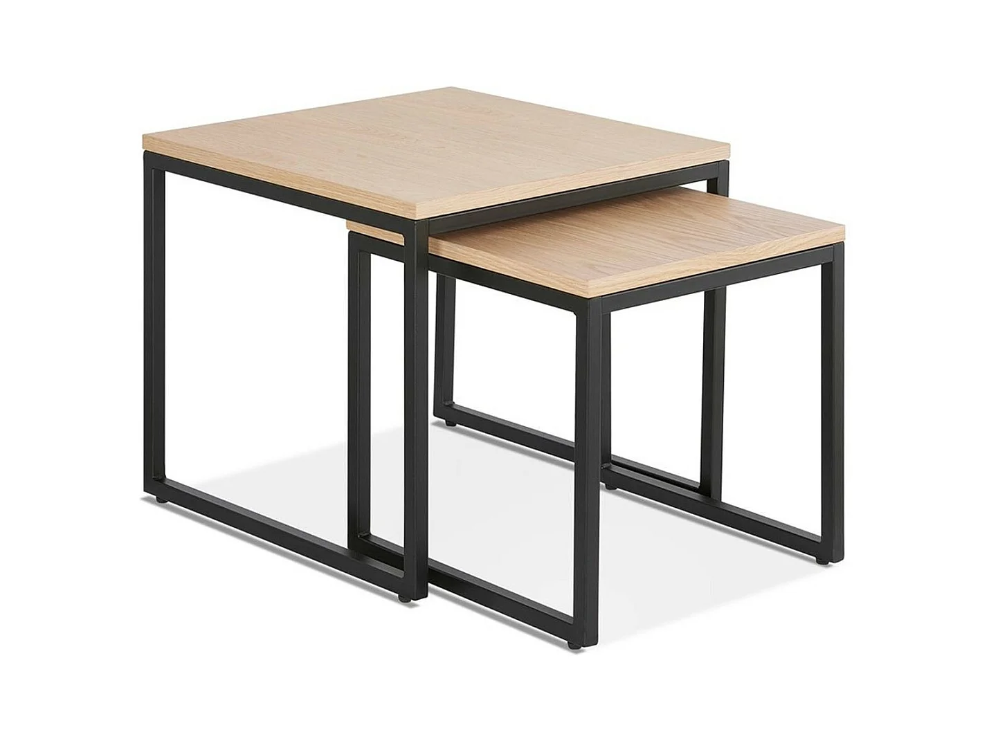 Lot de 2 Tables Gigognes Bois "Lyna" 50cm Naturel