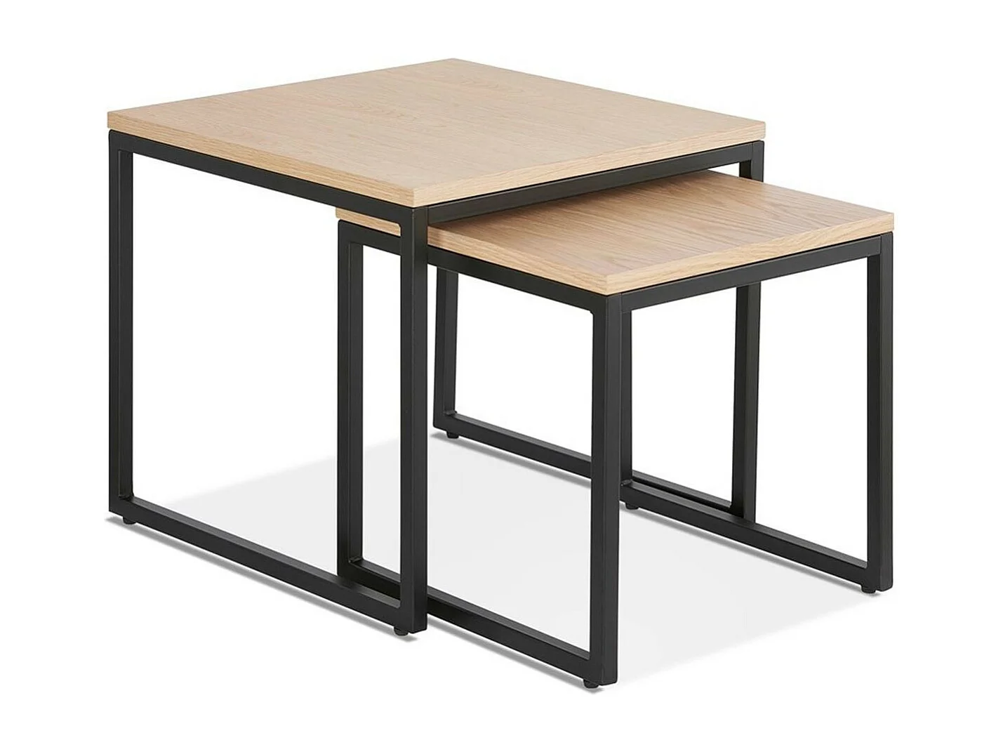 Lot de 2 Tables Gigognes Bois "Lyna" 50cm Naturel