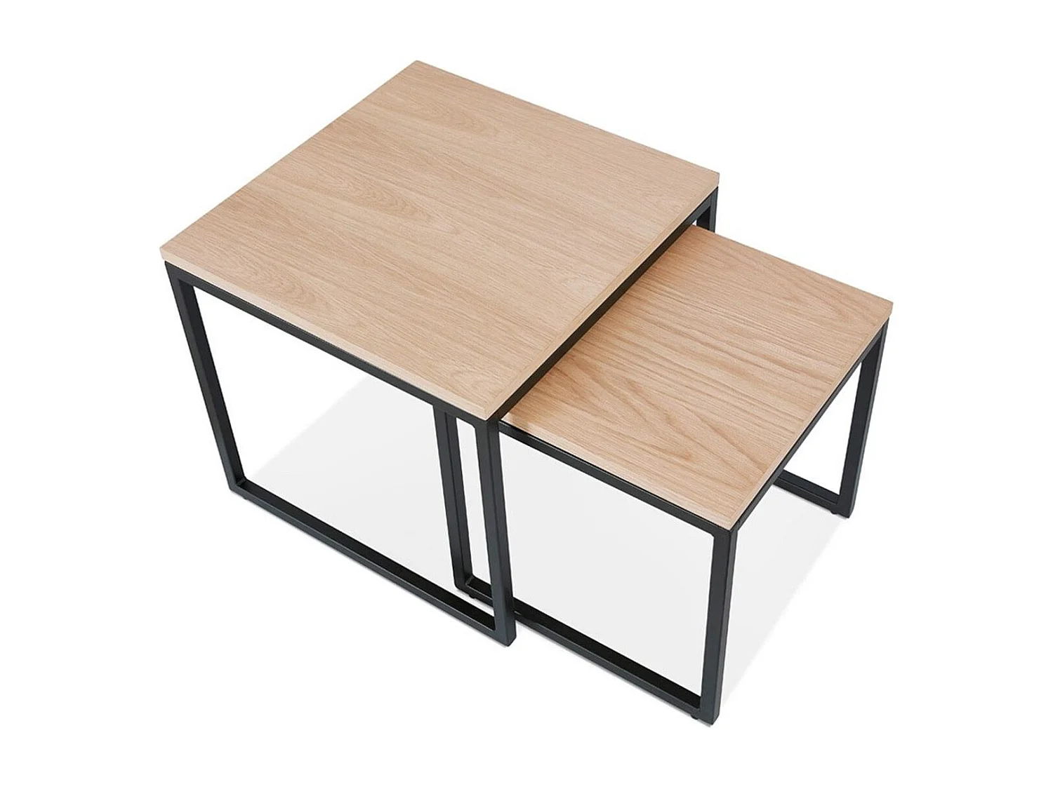 Lot de 2 Tables Gigognes Bois "Lyna" 50cm Naturel