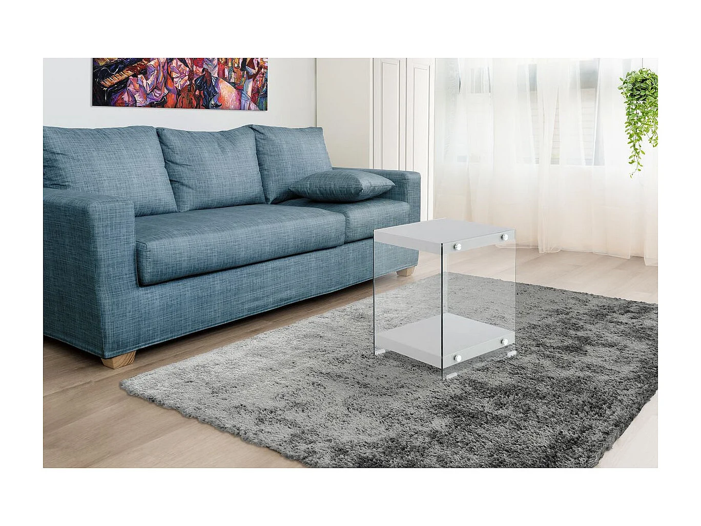 Table d'Appoint en Bois "Elementary" 45cm Gris