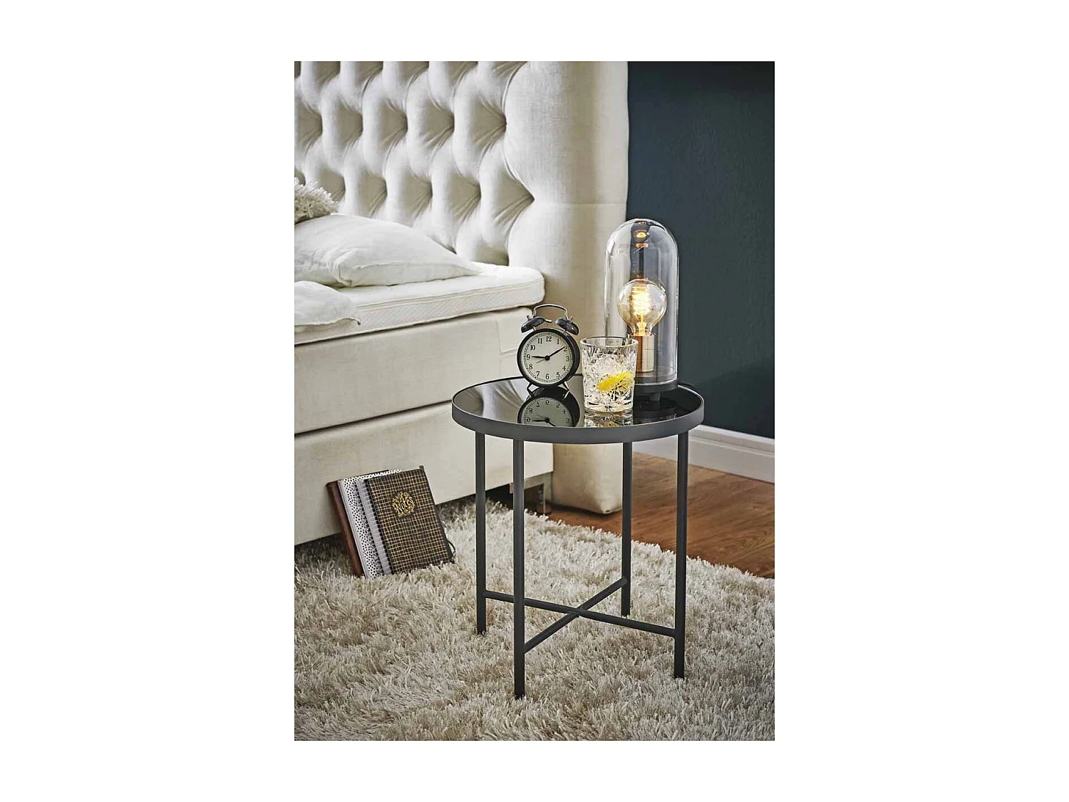 Table d'Appoint Design "Laila" 47cm Noir