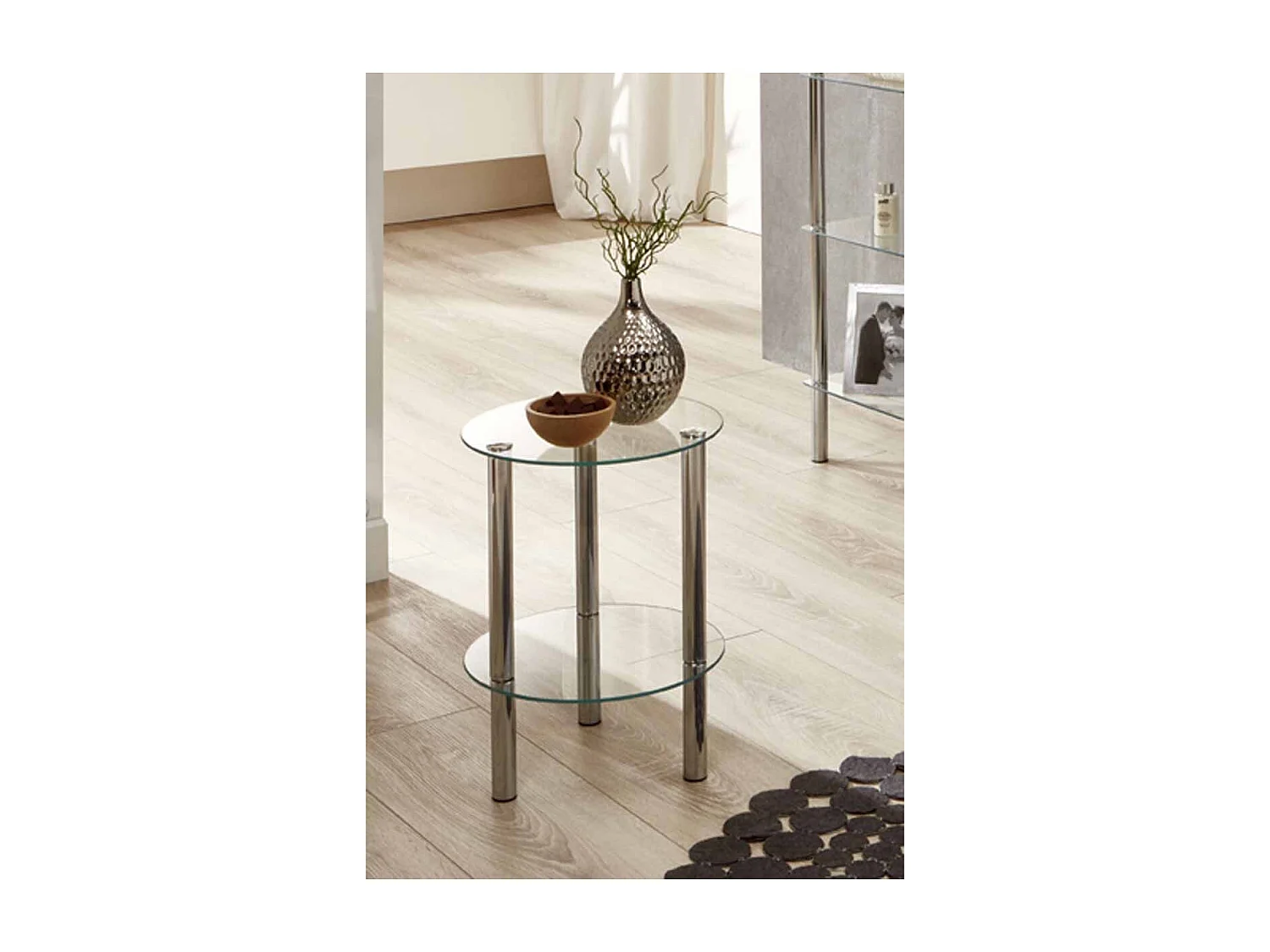 Table d'Appoint Ronde Design "Eliot" 47cm Transparent