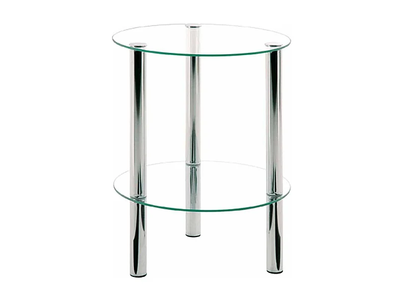 Table d'Appoint Ronde Design "Eliot" 47cm Transparent