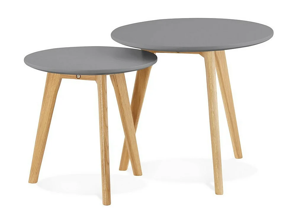 Lot de 2 Tables d'Appoint "Rauma" 50cm Gris Foncé