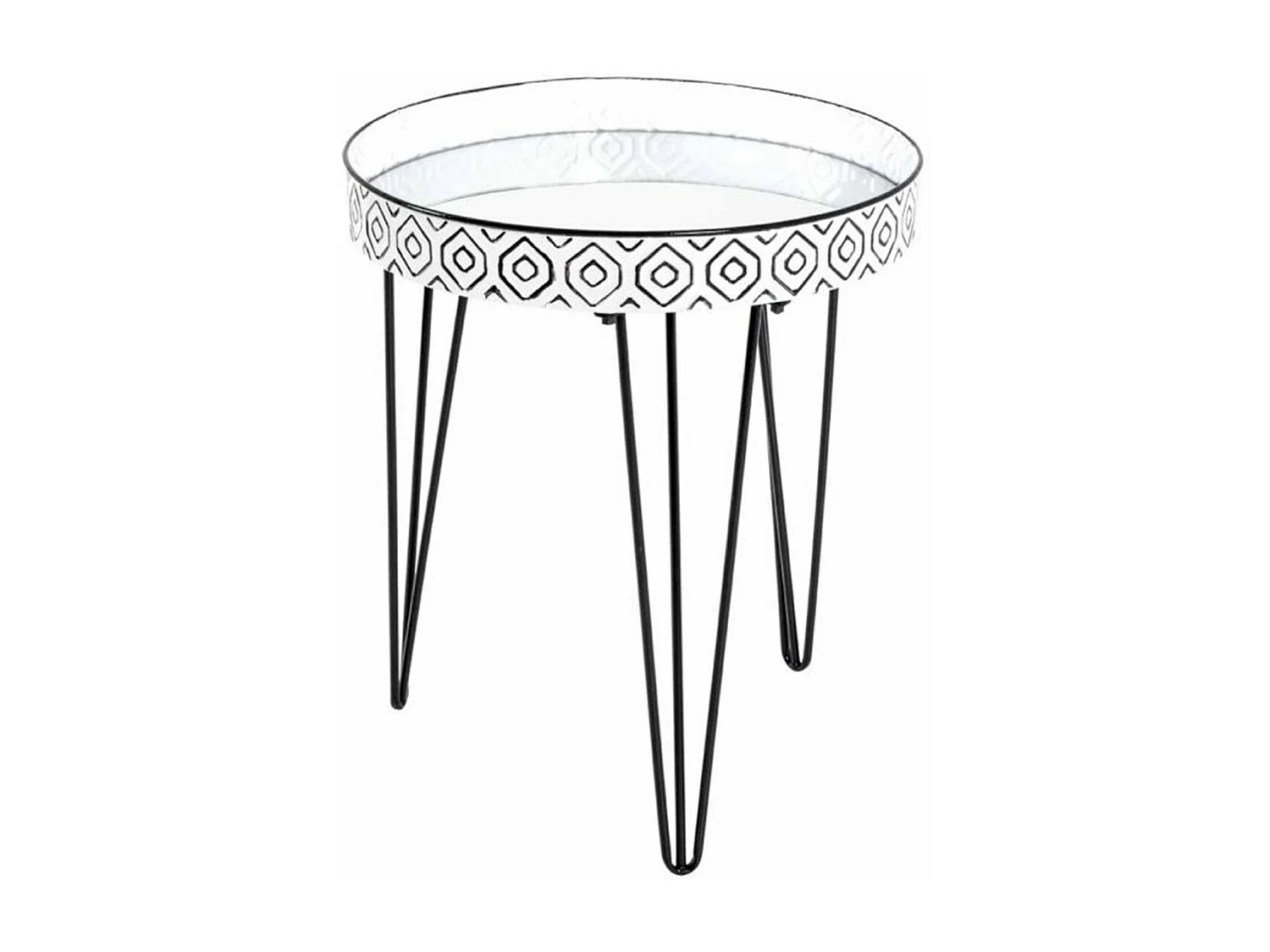Table d'Appoint Déco "Holy" 53cm Noir & Blanc