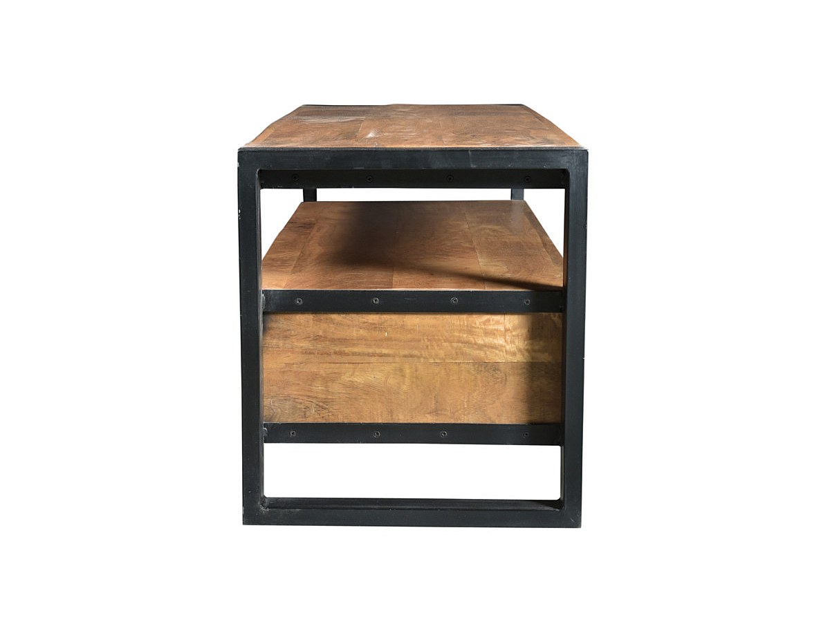 Mueble TV HARLEM - 2 cajones y 1 estante - Madera de mango