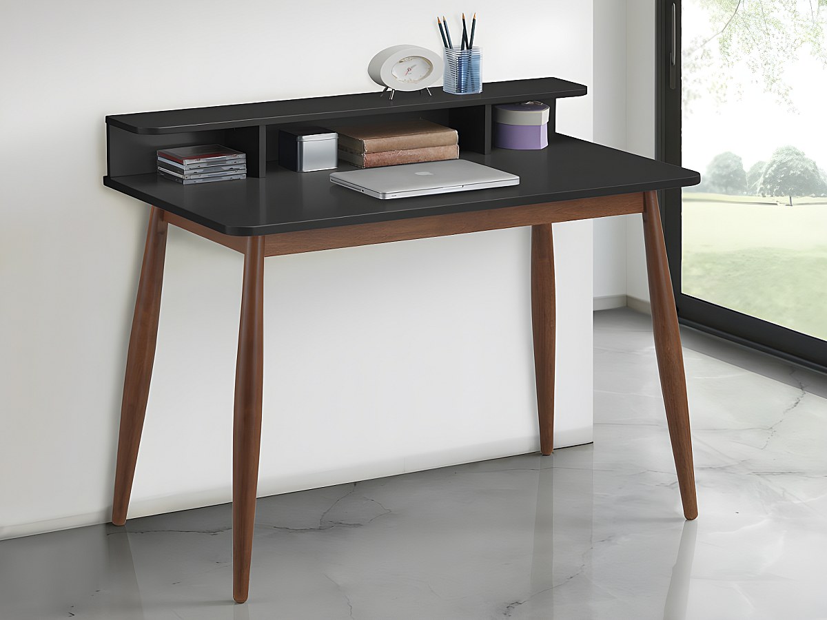Schreibtisch AARON - Schwarz & Nussbaum günstig kaufen