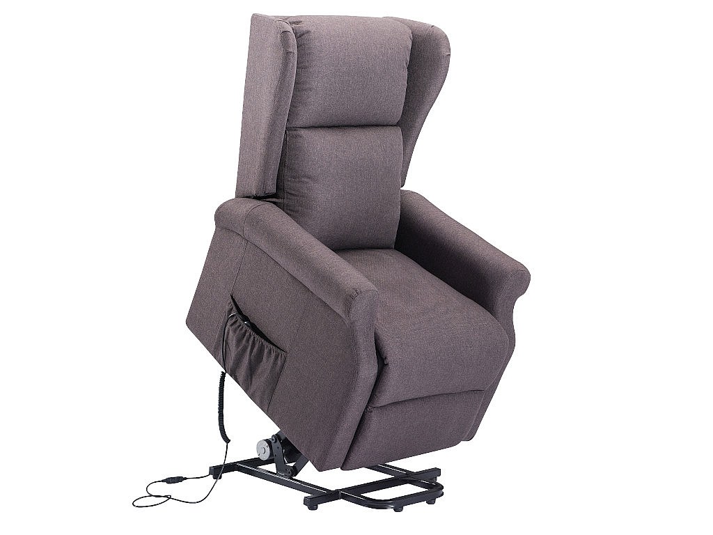 Sillón reclinable eléctrico de tela chocolate - LAUGAR