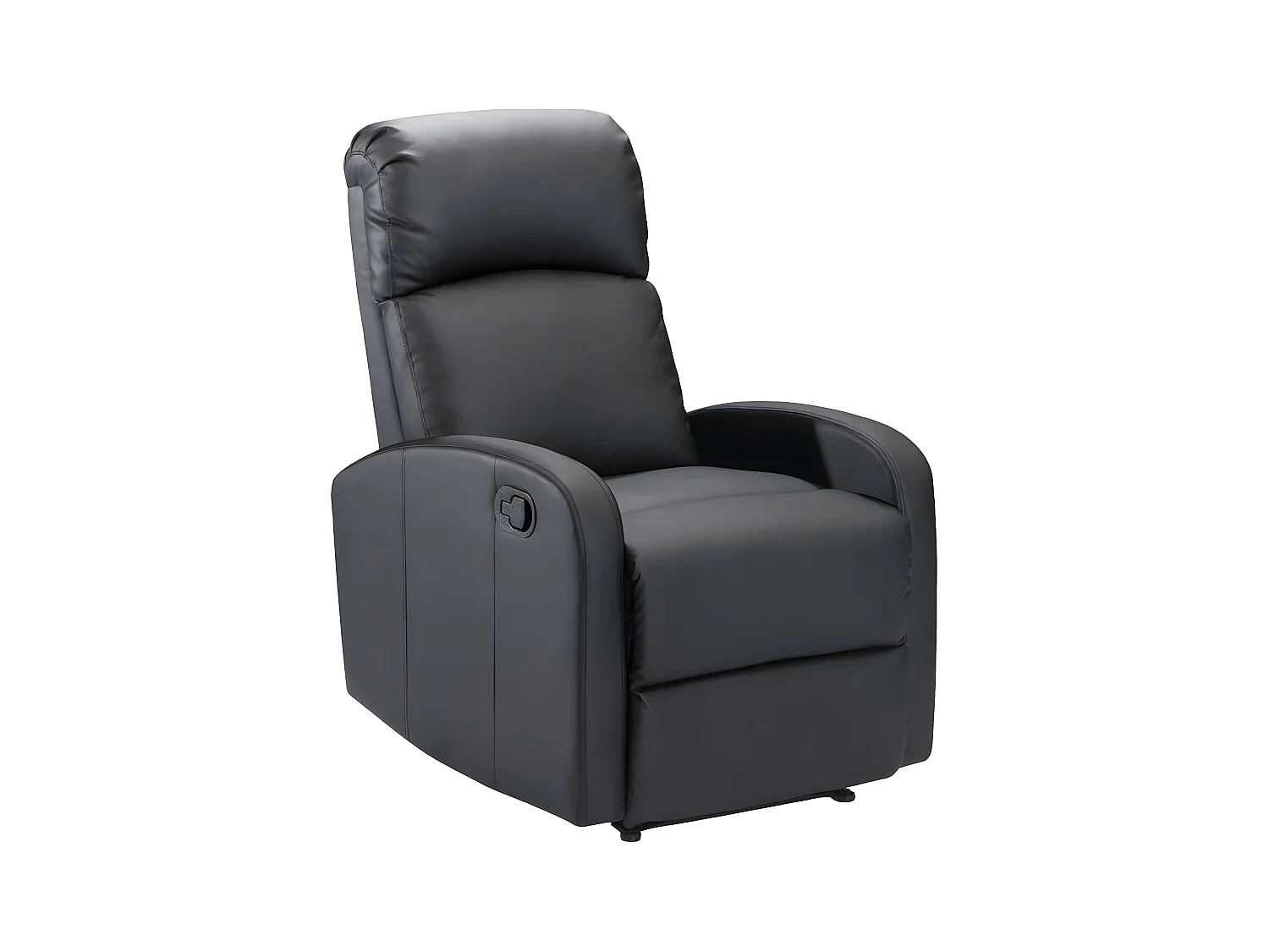 Sillón relax de piel sintética ISAO - Negro