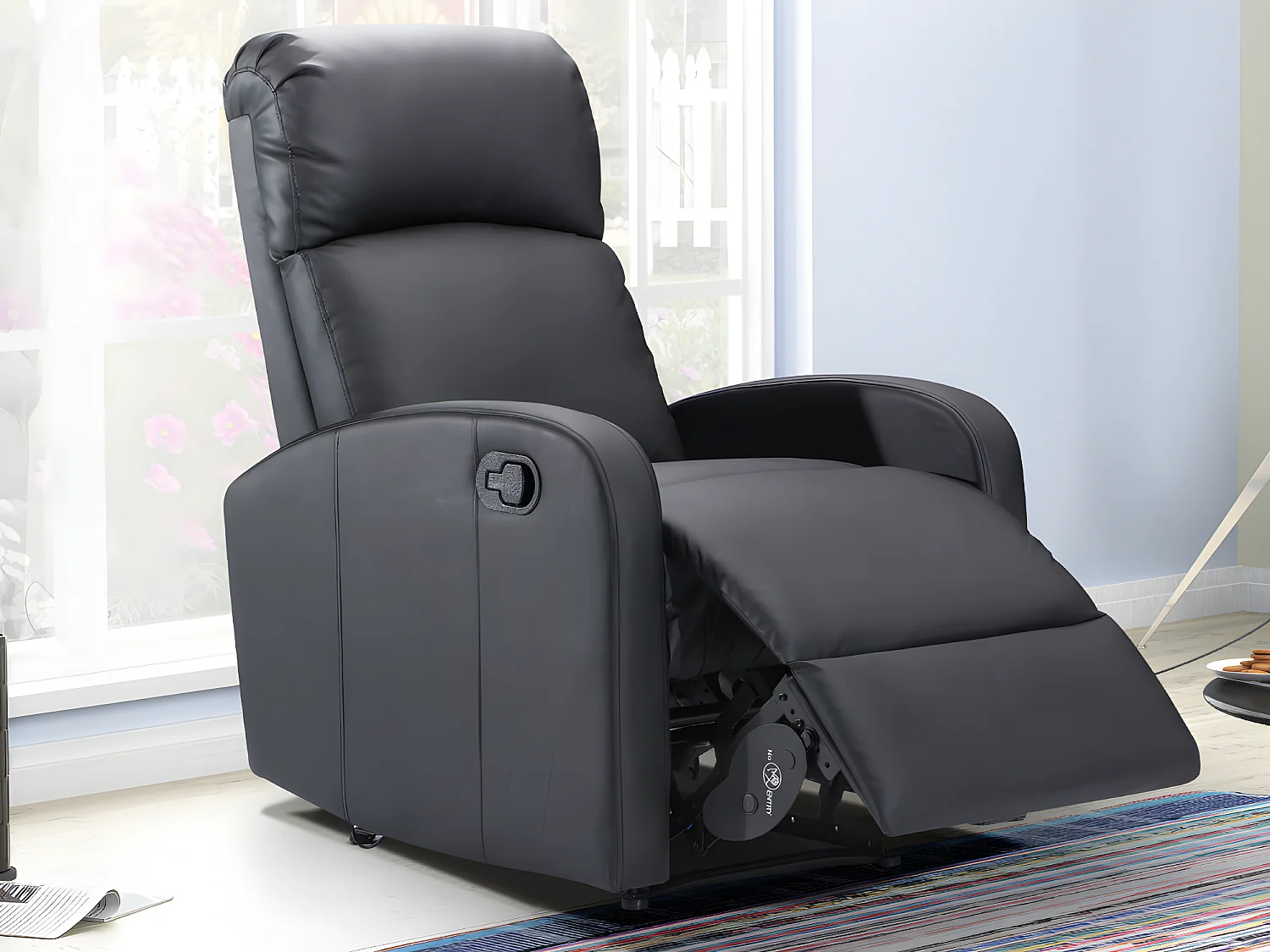 Fauteuil relax en simili ISAO - Noir