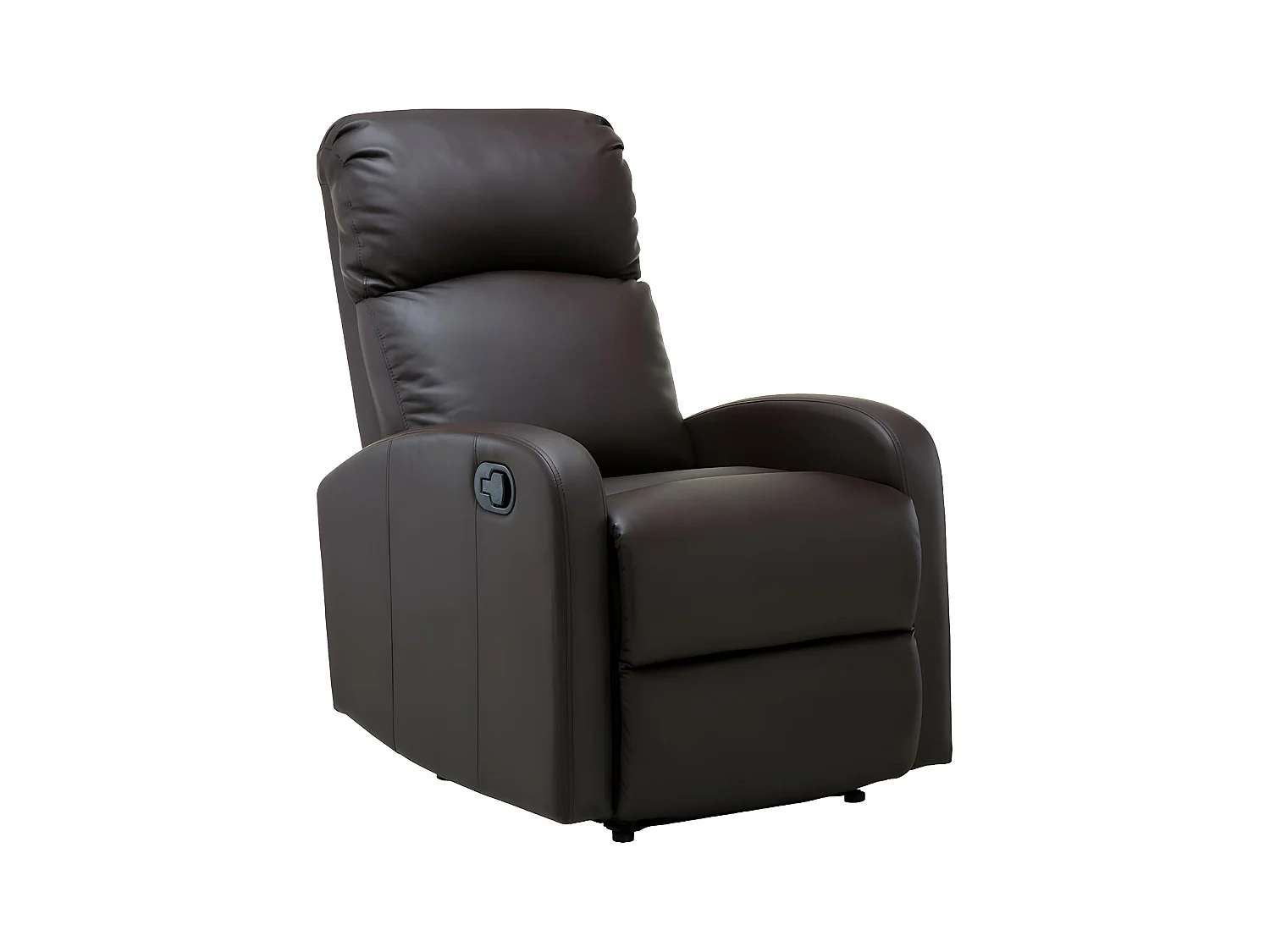 Sillón relax de piel sintética ISAO - Marrón