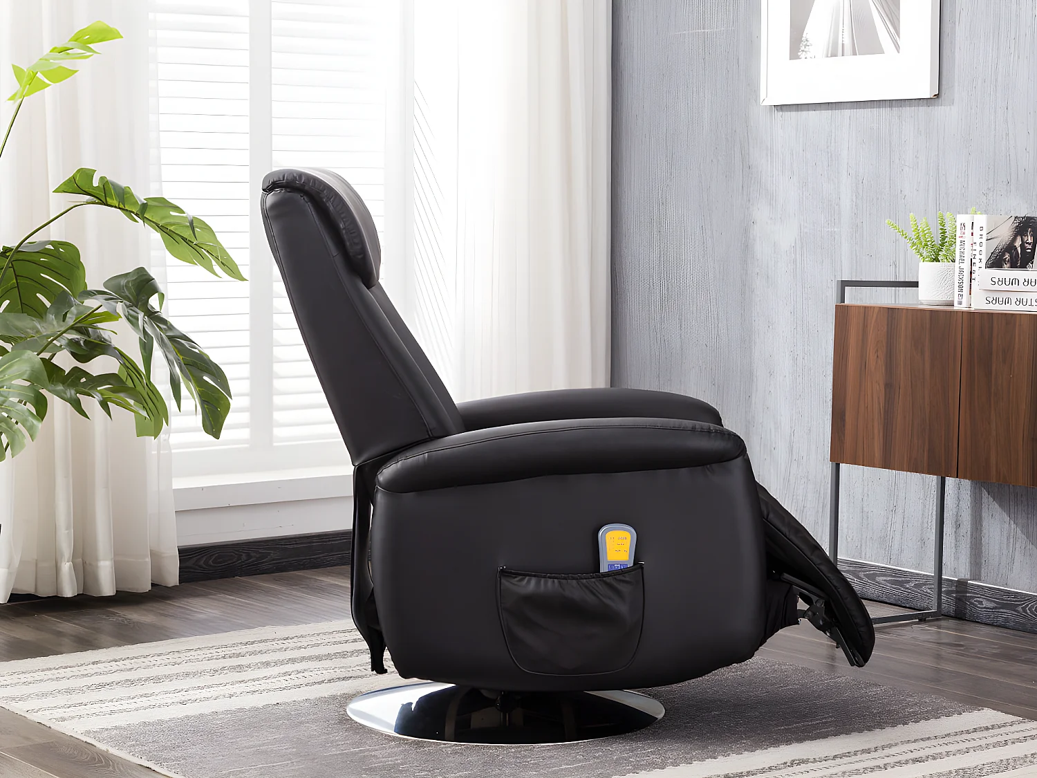 Fauteuil massant  KOSTAS  en simili - Noir