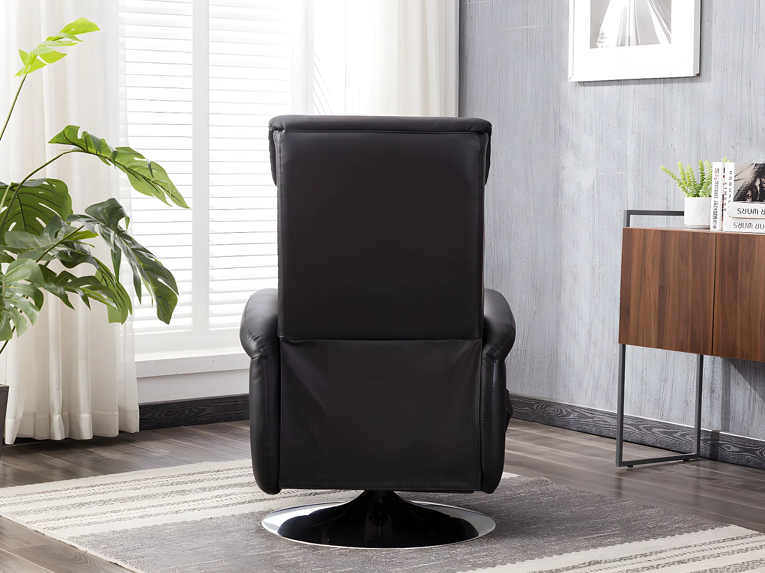 Fauteuil massant  KOSTAS  en simili - Noir