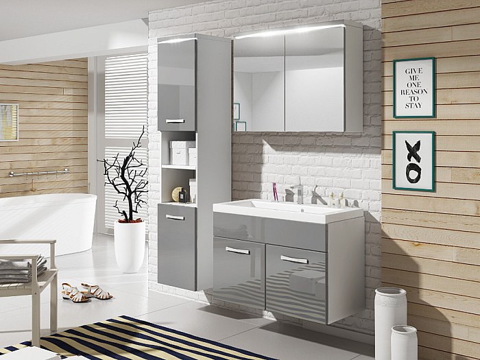 Conjunto NINA con leds - muebles para baño - Gris