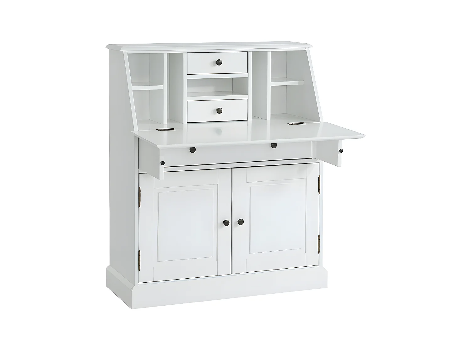 Scrittoio con cassetti in Pino e MDF Bianco - CLEORE