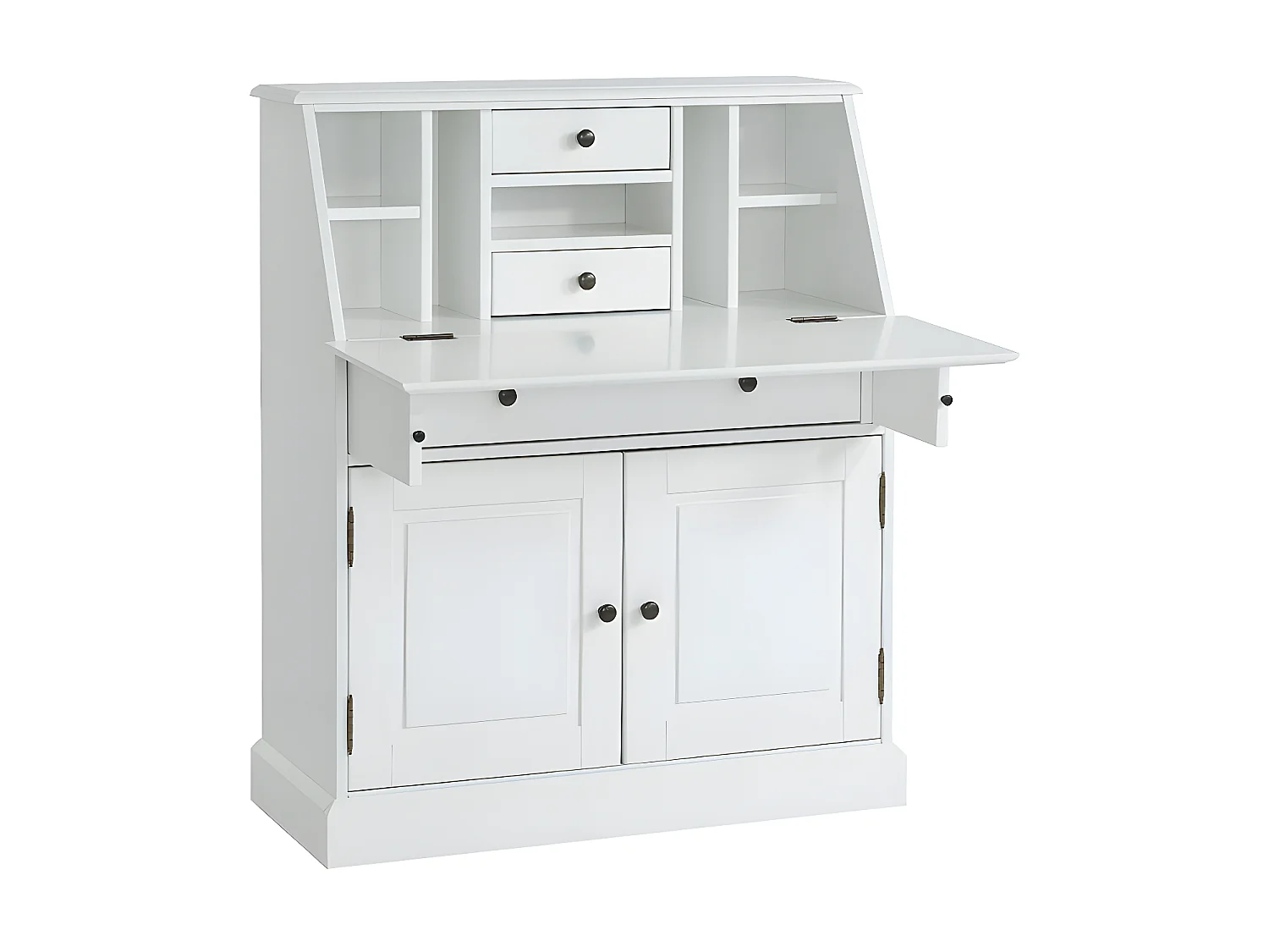 Secretária em pinho e MDF cor branco - CLEORE