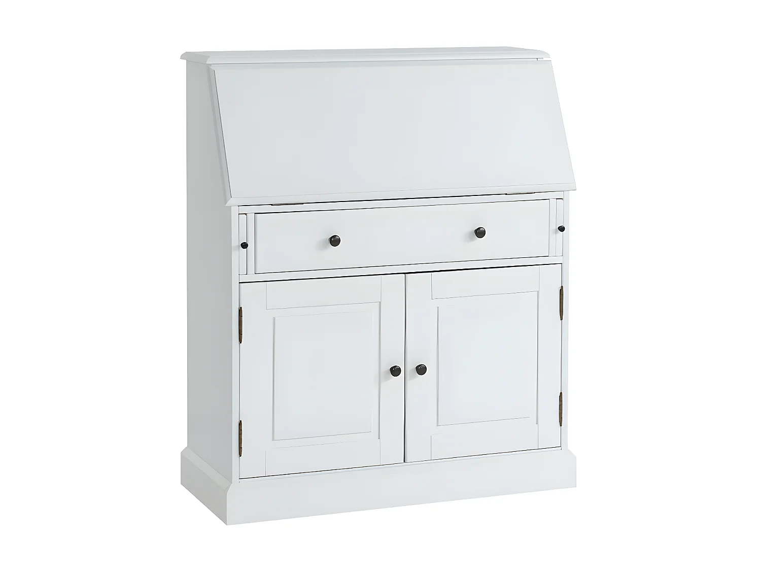 Secretária em pinho e MDF cor branco - CLEORE