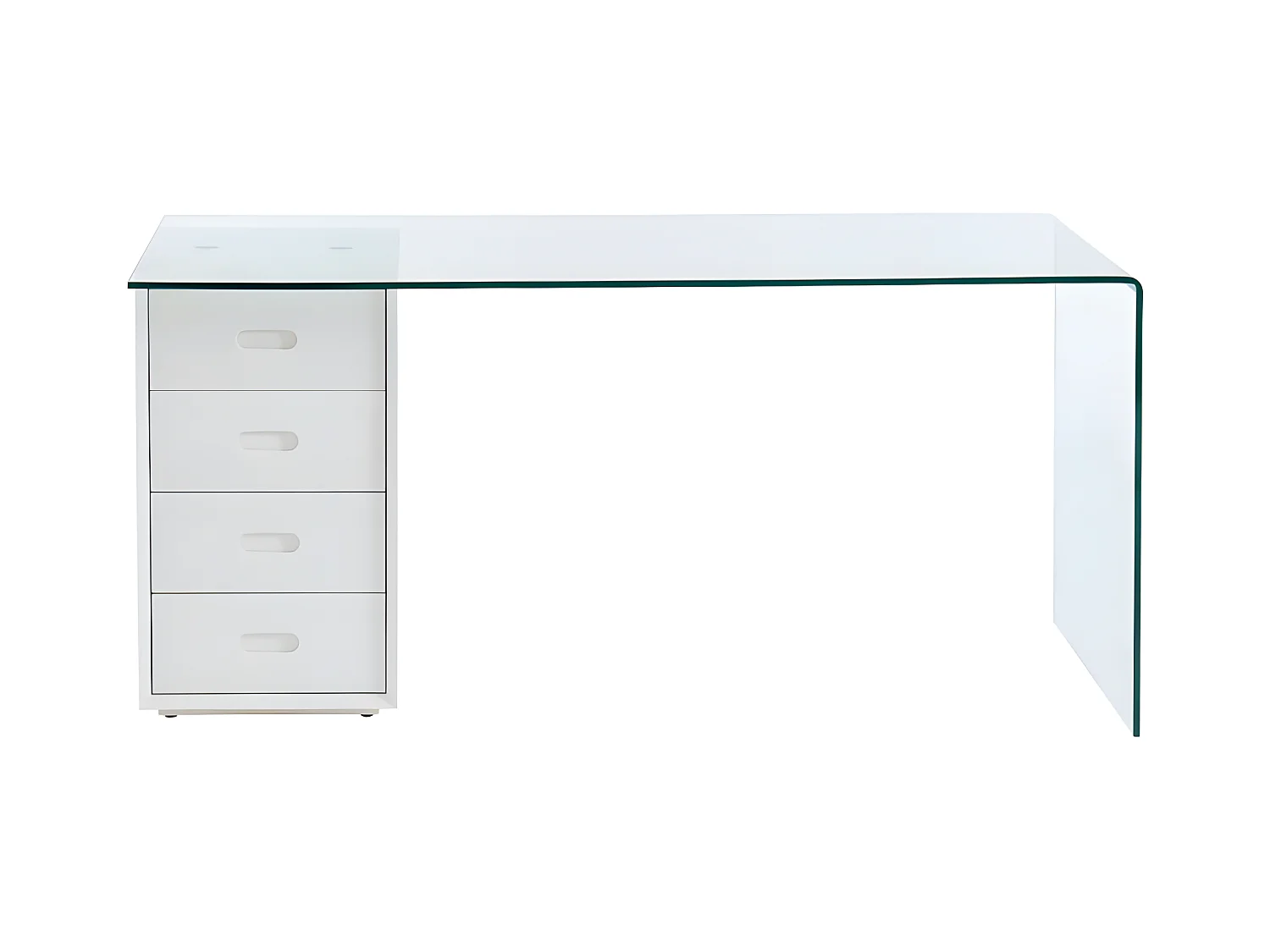 Schreibtisch mit 4 Schubladen - Sicherheitsglas & MDF - MURIEL