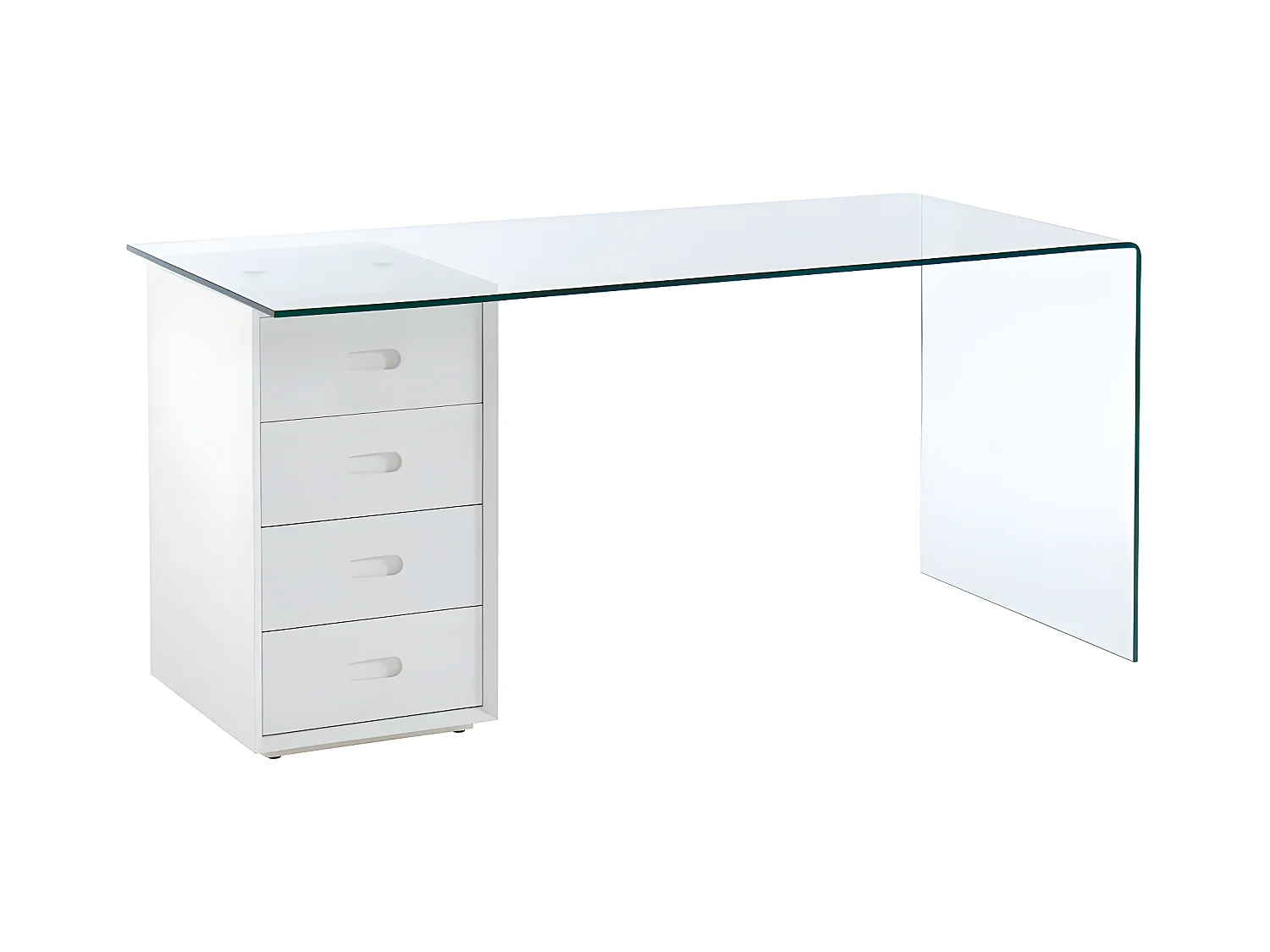 Schreibtisch mit 4 Schubladen - Sicherheitsglas & MDF - MURIEL