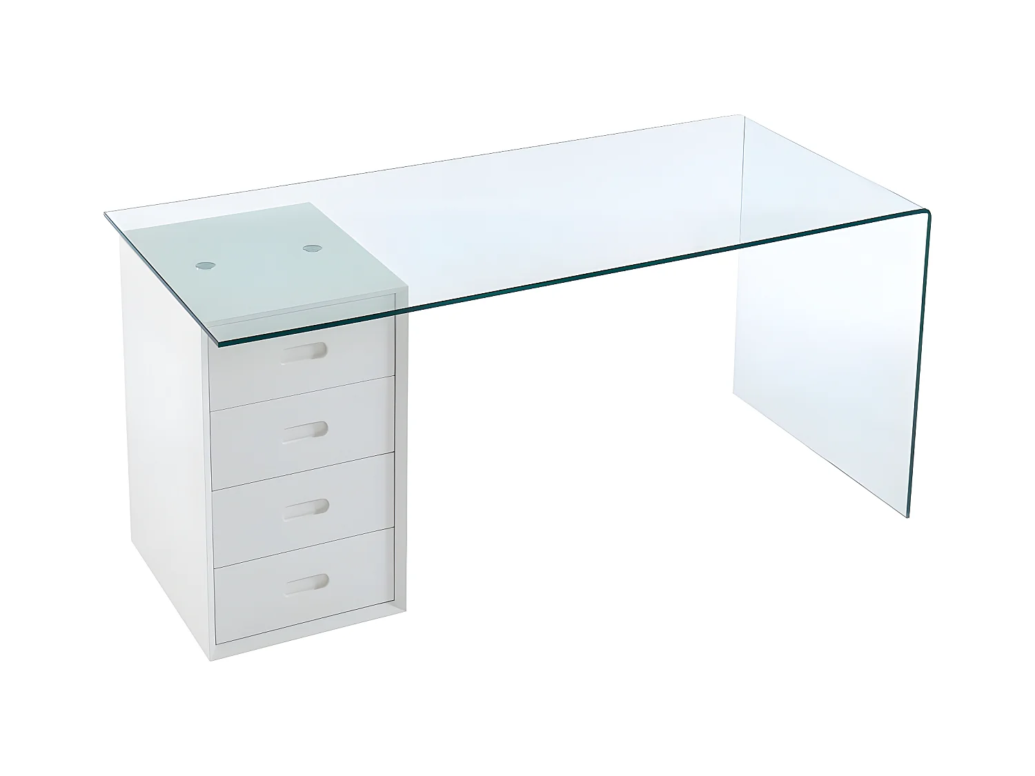 Schreibtisch mit 4 Schubladen - Sicherheitsglas & MDF - MURIEL