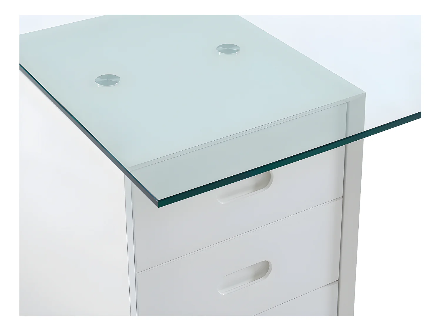 Schreibtisch mit 4 Schubladen - Sicherheitsglas & MDF - MURIEL