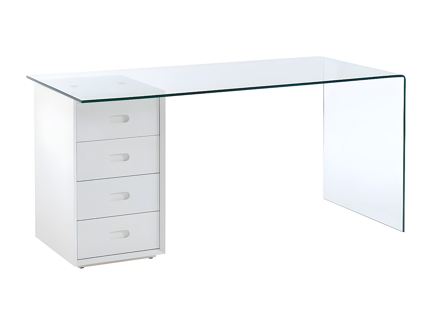 Schreibtisch mit 4 Schubladen - Sicherheitsglas & MDF - MURIEL günstig online kaufen
