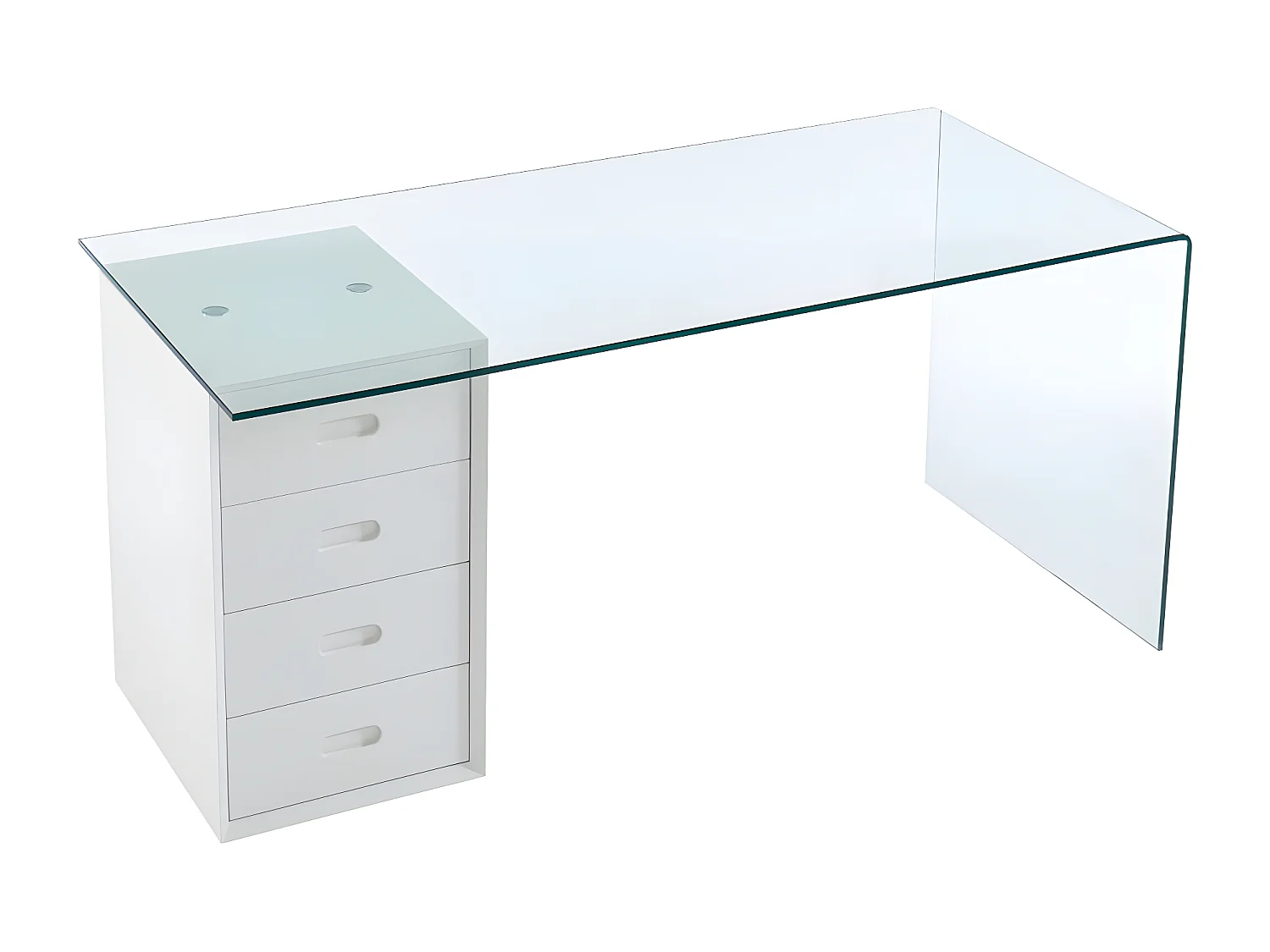 Schreibtisch mit 4 Schubladen - Sicherheitsglas & MDF - MURIEL