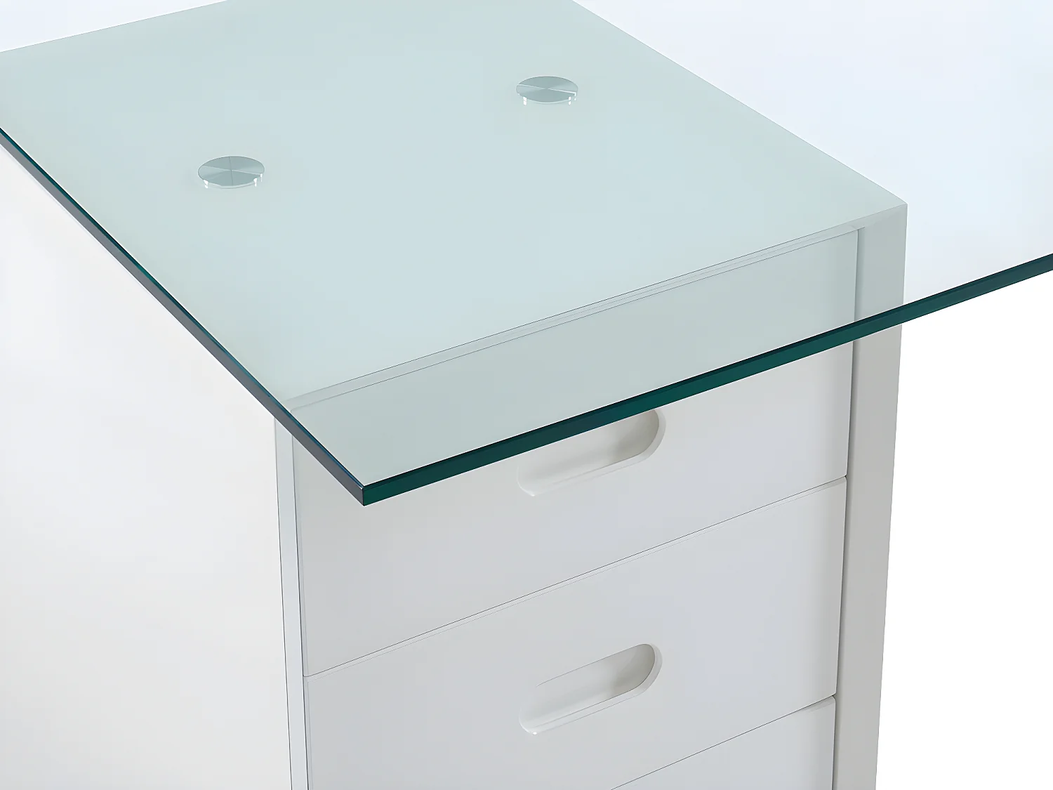 Schreibtisch mit 4 Schubladen - Sicherheitsglas & MDF - MURIEL